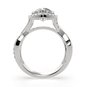 Celestina Heart Cut Halo Pave Split Shank Engagement Ring Setting - Nivetta